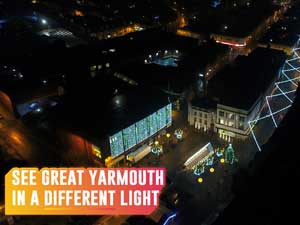 Arial view of Great Yarmouth town centre