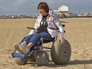 Beach wheelchair on Great Yarmouth beach