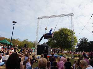 Aerial act from the 2021 Out There Festival 
