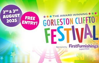Advertising image showing dates for the 2025 Gorleston Clifftop Festival