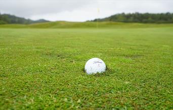 Golf ball on grass