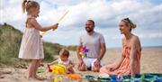 Family on beach