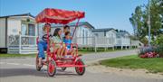 Family on a pedal bike