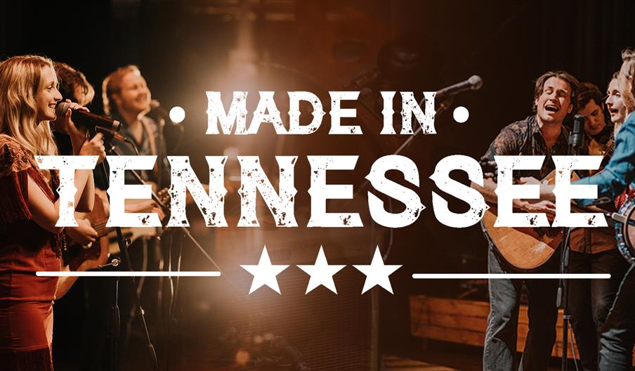 Musicians playing and singing with white text 'Made In Tennessee'