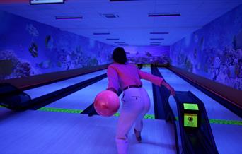Glow in the dark Tenpin Bowling at Richardson's Family Entertainment Centre